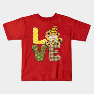 Sunflower Spring Love Gnome Gonk Kids T-Shirt